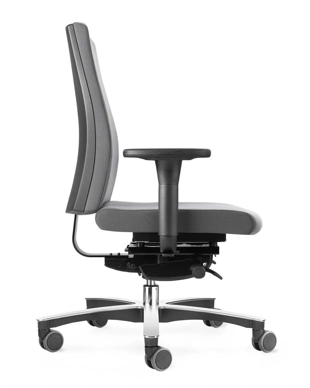 Löffler Figo (FG 19) Bürodrehstuhl, schwarz, mit Armlehnen, hinten