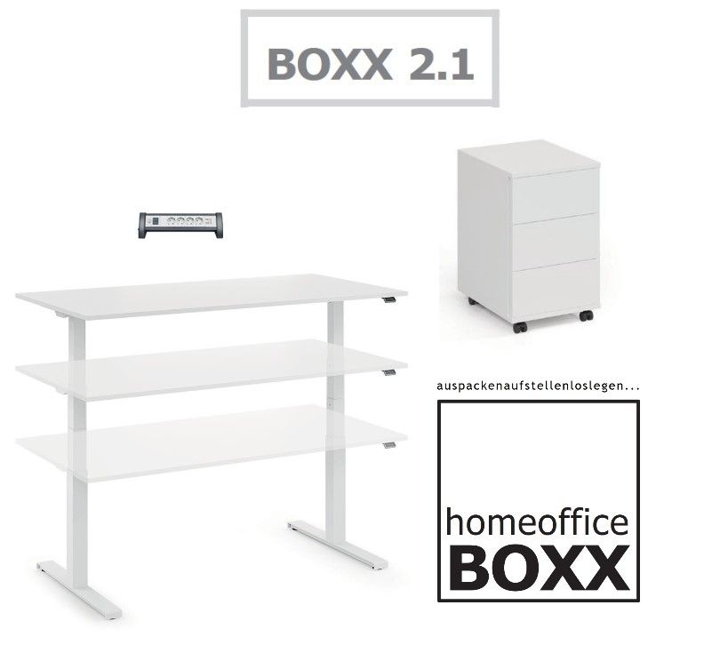 fm Homeoffice BOXX 2.1, Sitz-Stehtisch,