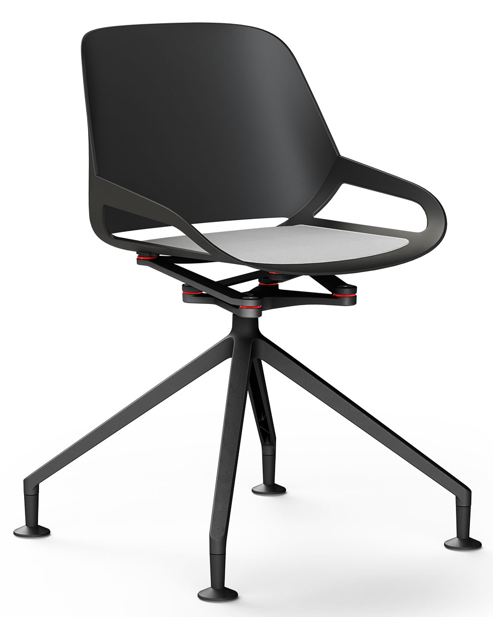 Aeris Numo Stuhl mit Gleiter in schwarz und Sitzkissen