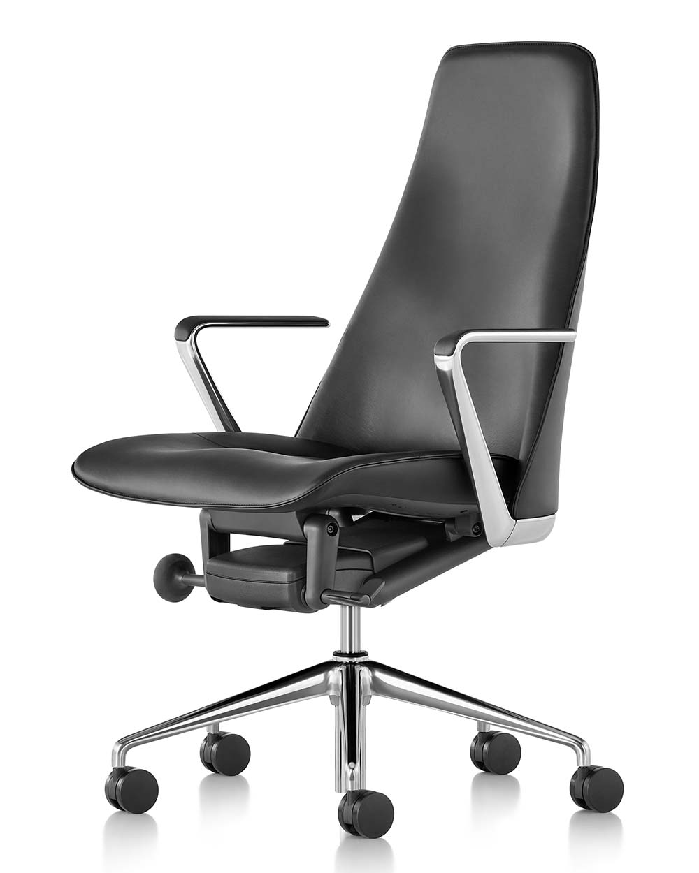 Herman Miller Geiger Taper Chair - Leder schwarz