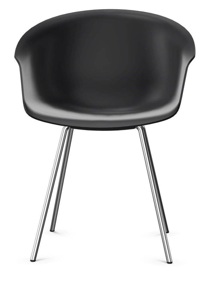 Interstuhl Shuffle (SU371) Lounge-Stuhl in schwarz - Frontansicht