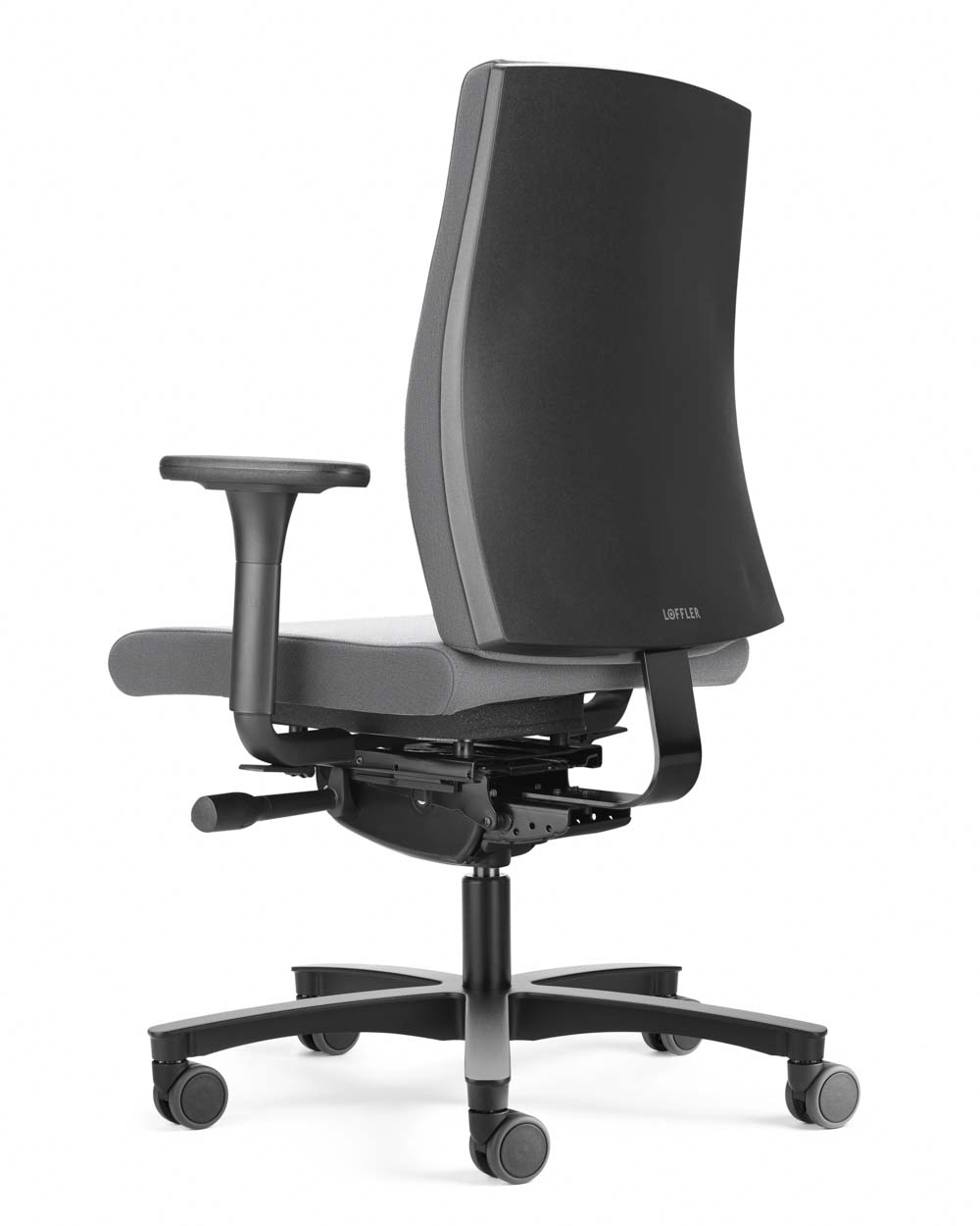 Löffler Figo (FG 19) Bürodrehstuhl, schwarz, mit Armlehnen, seite